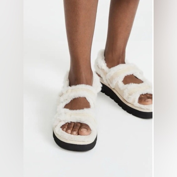 Stuart Whitman Zoe Lift Chill Suede Fur Sandals - Picture 3 of 11